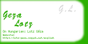 geza lotz business card
