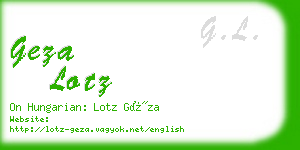 geza lotz business card